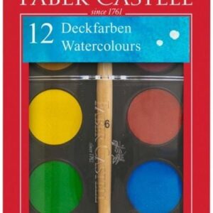 Akvarelė Faber-Castell, 12 spalvų su teptuku