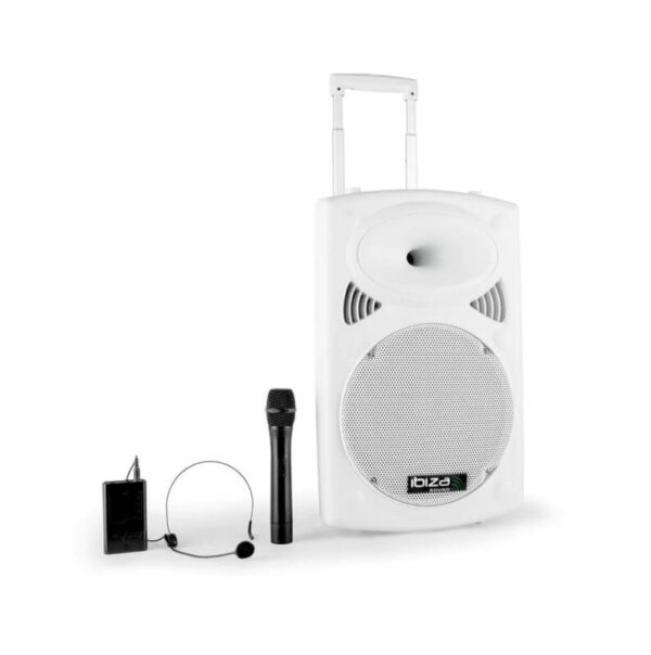 Nešiojama kolonėlė Ibiza PORT15UHF-BT-WH (400W)