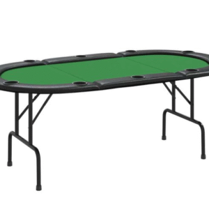 Sulankstomas pokerio stalas, žalias, 207x106x76cm, 10 žaidėjų
