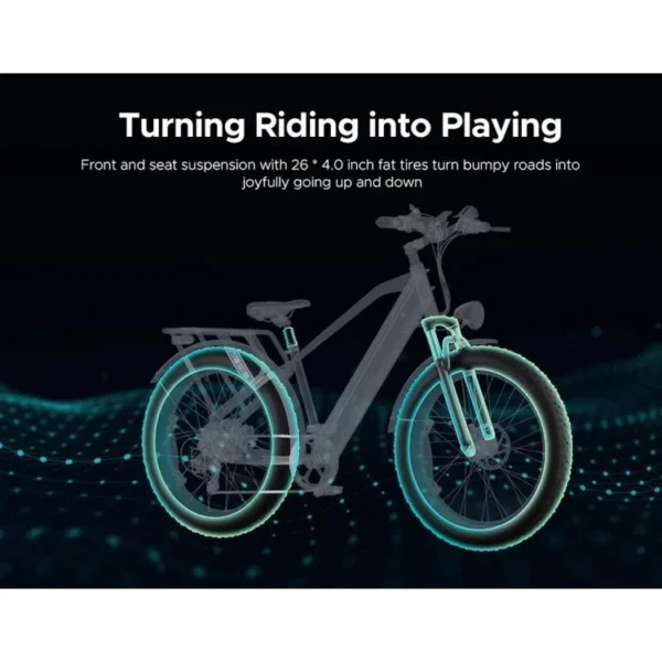 Dviratis 26" elektrinis Engwe E26 ST moteriškas juodas