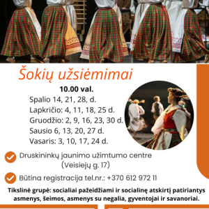 Šokių užsiėmimai