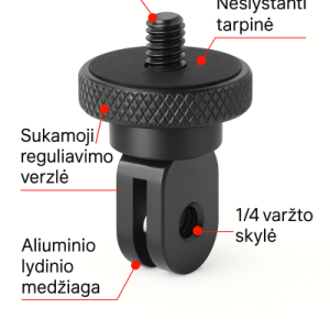 Aliuminio lydinio 1/4 colio adapteris GoPro laikik