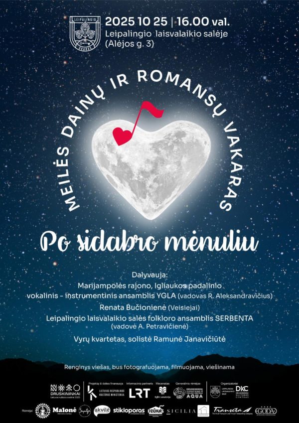 Meilės dainų ir romansų vakaras „Po sidabro mėnuliu“