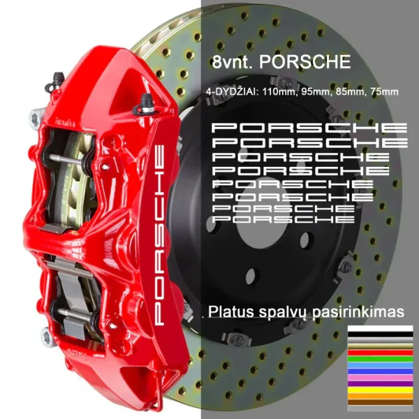 Porsche stabdžių suportų lipdukai 8vnt