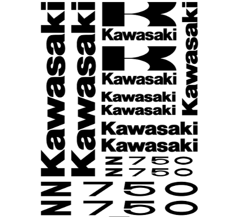 Kawasaki Z750 lipdukų rinkinys