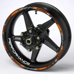 PERFORMANCE motociklo ratlankių lipdukai, oranžinė-juoda