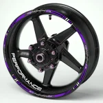 PERFORMANCE motociklo ratlankių lipdukai, violetinė-juoda