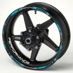 PERFORMANCE motociklo ratlankių lipdukai, mėlyna-juoda