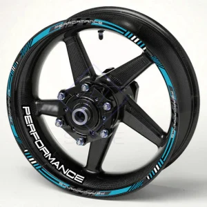 PERFORMANCE motociklo ratlankių lipdukai, mėlyna-juoda