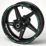 PERFORMANCE motociklo ratlankių lipdukai, tamsiai pilka-juoda