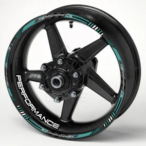 PERFORMANCE motociklo ratlankių lipdukai, tamsiai pilka-juoda