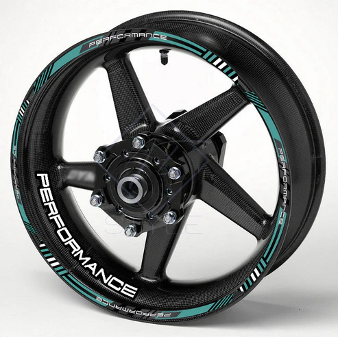 PERFORMANCE motociklo ratlankių lipdukai, tamsiai pilka-juoda