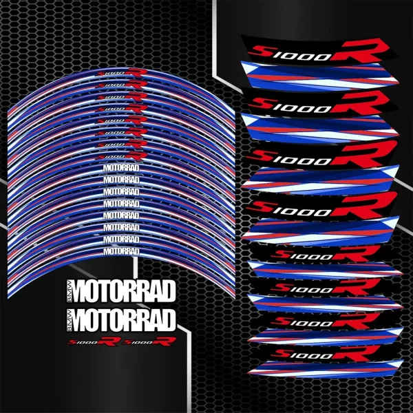 BMW S1000R ratlankių lipdukai – M Sport rinkinys 36vnt