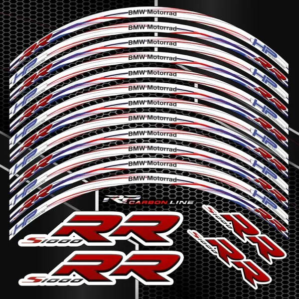 BMW S1000RR HP M Sport ratlankių lipdukų rinkinys
