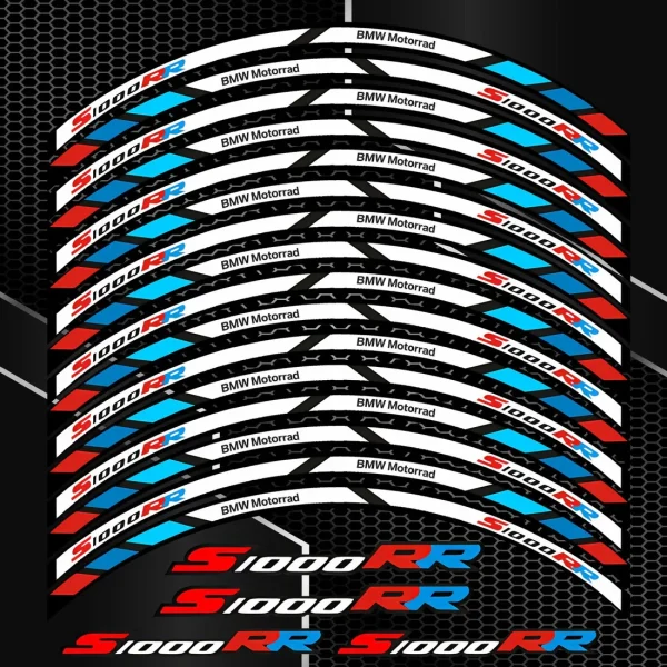 BMW S1000RR M Sport ratlankių lipdukų rinkinys 20 vnt