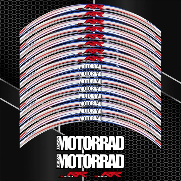 BMW S1000RR ratlankių lipdukai – pilka M Sport 20vnt