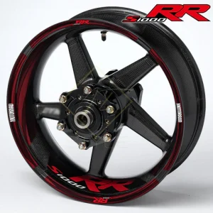 BMW S1000RR ratlankių lipdukai – juoda raudona 36vnt