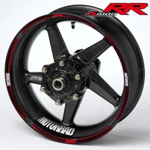 BMW S1000RR ratlankių lipdukai – juoda raudona 20vnt