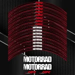 BMW S1000RR ratlankių lipdukai – juoda raudona 20vnt