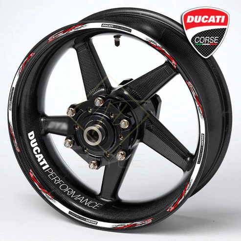 DUCATI ratlankių lipdukai – Black Wheels 20vnt rinkinys