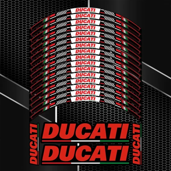 DUCATI ratlankių lipdukai – Italy Edition 20vnt rinkinys