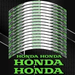 Honda Fireblade HRC ratlankių lipdukai – žaliai juodas komplektas