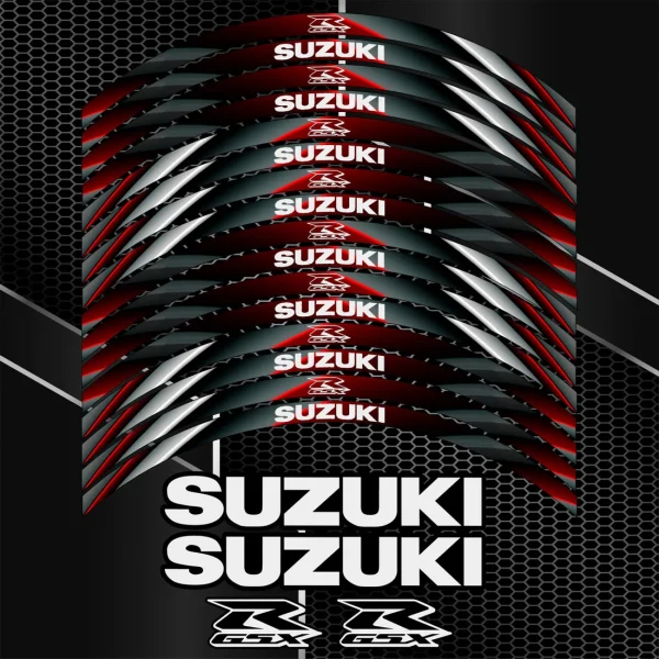 Suzuki GSX-R Gixxer 600/750/1000 ratlankių lipdukai – 20 vnt.