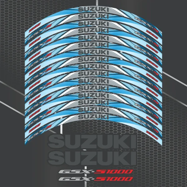 Suzuki GSX-S1000 ratlankių lipdukai – 20 dalių rinkinys