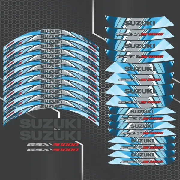 Suzuki GSX-S1000 ratlankių lipdukai – 36 dalių