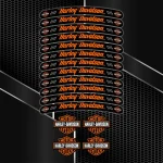Harley-Davidson ratlankių lipdukai – 16vnt rinkinys