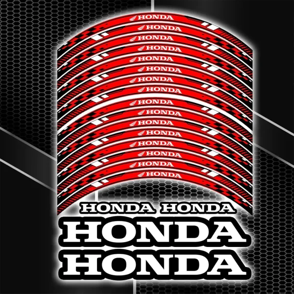 Honda motociklų ratlankių lipdukai – universalus 20 dalių rinkinys