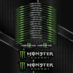 Monster Energy motociklo ratlankių lipdukai
