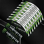 Monster Energy motociklo ratlankių lipdukai – universalūs