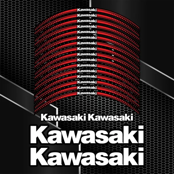 Kawasaki NINJA ratlankių lipdukai, raudona