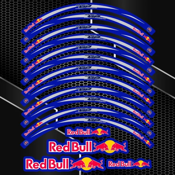RedBull motociklo ratlankių lipdukai