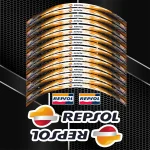 REPSOL motociklo ratlankių lipdukai, geltoni
