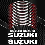Suzuki motociklų ratlankių lipdukai, raudona