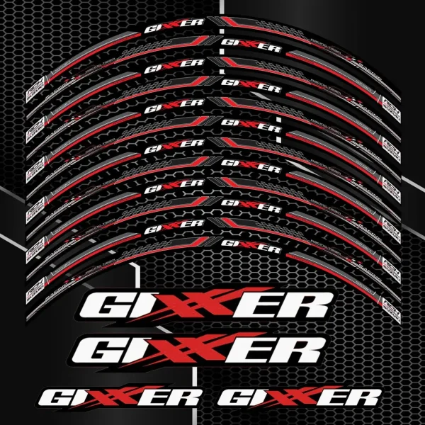 Gixxer Suzuki GSX-R ratlankių lipdukai