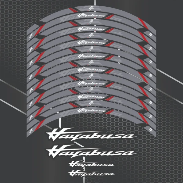 Suzuki Hayabusa ratlankių lipdukų rinkinys – 20 vnt