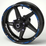 PERFORMANCE motociklo ratlankių lipdukai, tamsiai mėlyna-juoda