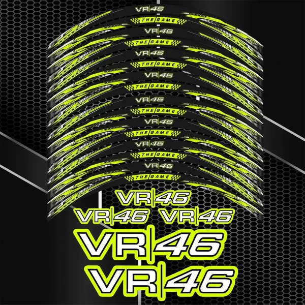 VR46 Valentino Rossi motociklo ratlankių lipdukai