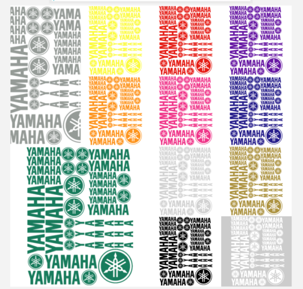 Yamaha Motociklo Logo lipdukai, juodi