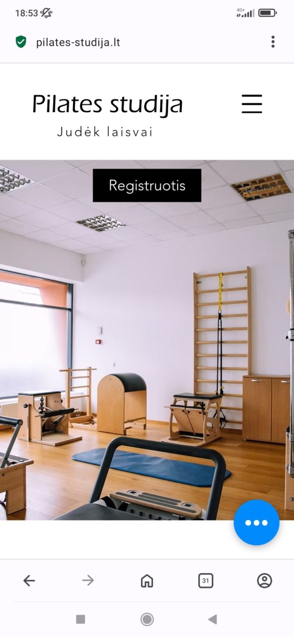 Pilates užsiėmimai ant kilimėlio