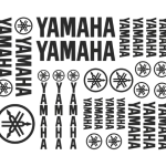 Yamaha Motociklo Logo lipdukai, juodi 27vnt