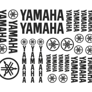 Yamaha Motociklo Logo lipdukai, juodi 27vnt