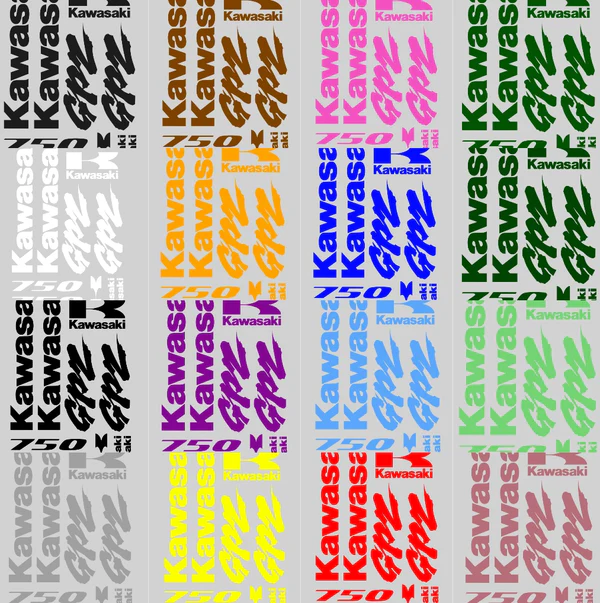 Kawasaki GPZ 750 Motociklų lipdukų rinkinys
