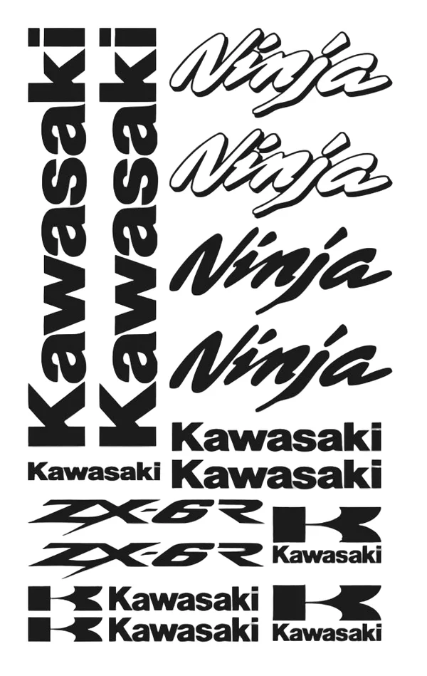 Kawasaki Ninja ZX-6R Motociklų lipdukų rinkinys