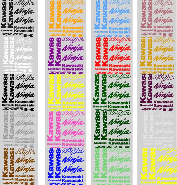 Kawasaki Ninja ZX-6R Motociklų lipdukų rinkinys